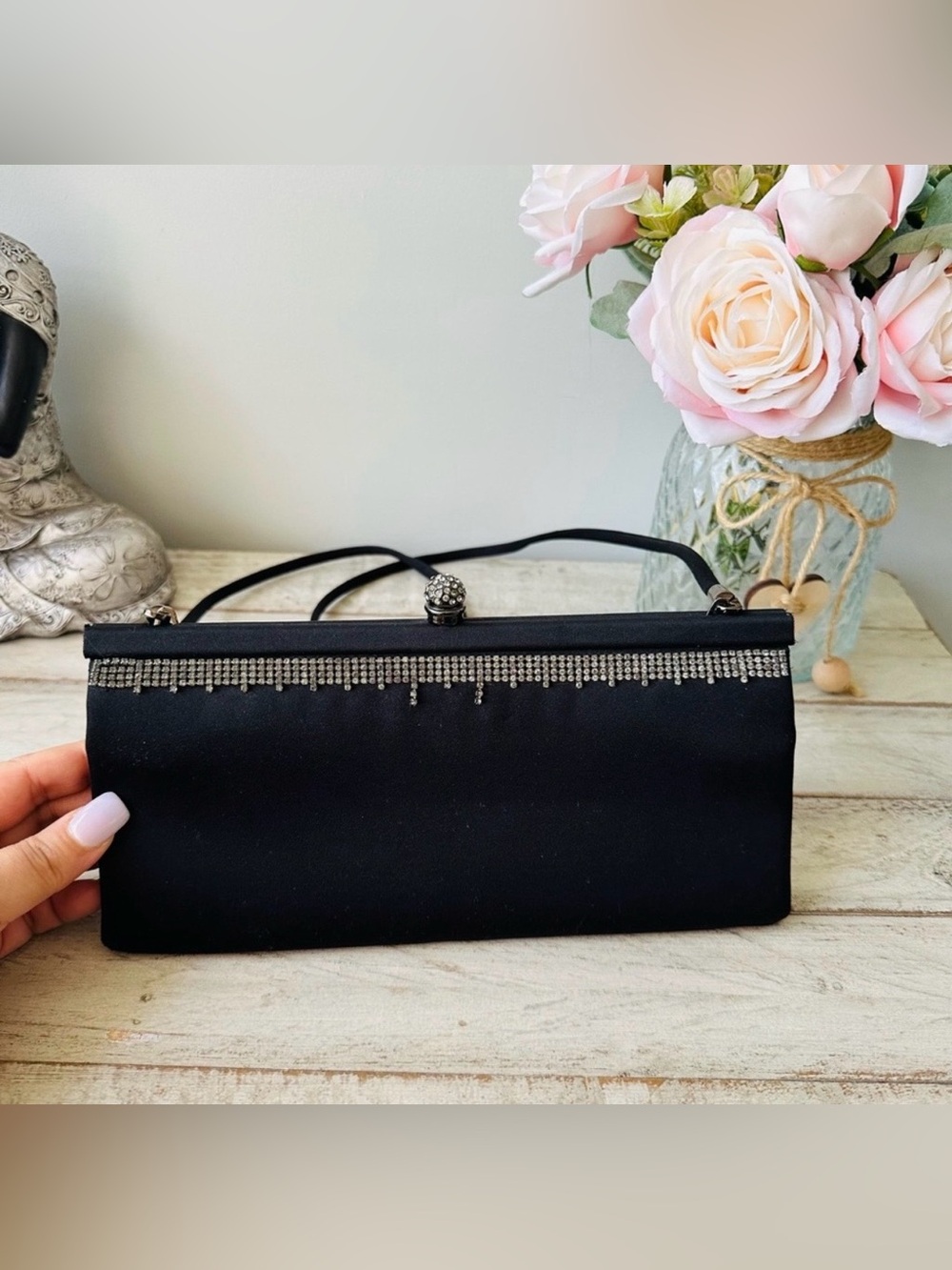 Vintage Elegant Rodo Black Evening Clutch